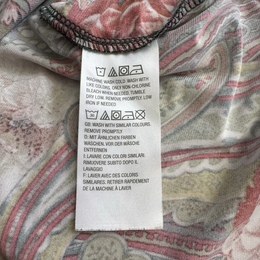 Susan Graver Plus 3X Paisley Floral Asymmetrical Liquid Knit Tunic Top Casual